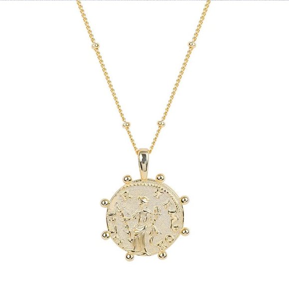 18K Gold On 925 Sterling Coin Pendant Necklace - Picture 5 of 9